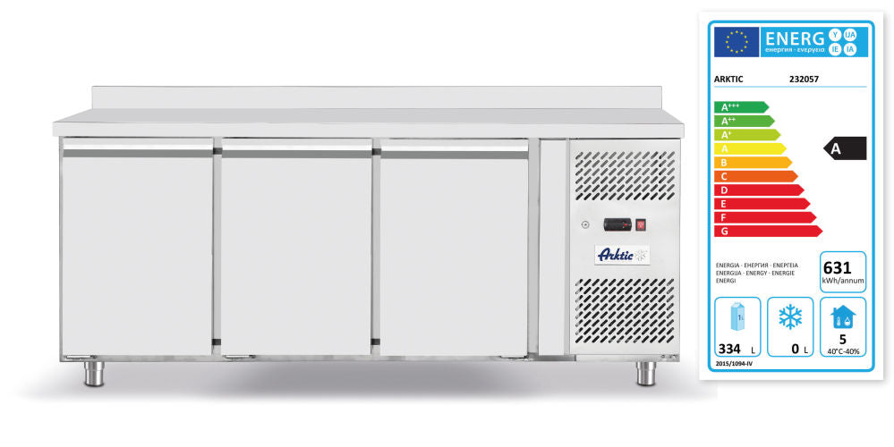 Kühltisch, dreitürig Profi Line 420 L, Arktic, Profi Line, GN 1/1, 420L, 230V/400W, 1795x700x(H)850mm