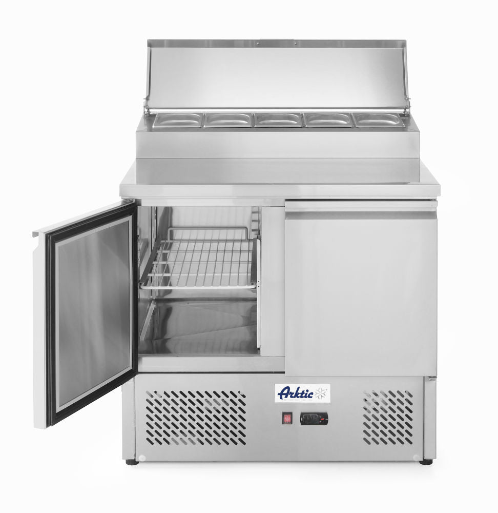 Kühltisch, zweitürig mit Aufsatz-Kühlvitrine 300 L, Arktic, 230V/310W, 900x700x(H)1055mm