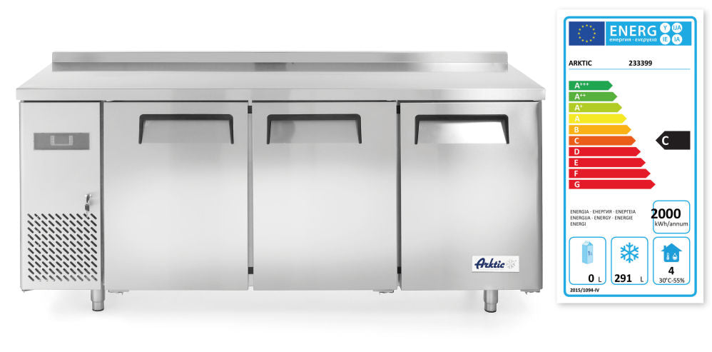 Tiefkühltisch, dreitürig Kitchen Line 390 L, Arktic, Kitchen Line, 291L, 230V/550W, 1800x600x(H)800mm