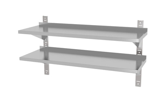 Verstellbares Doppel-Wandregal mit zwei Stahlschienen, HENDI, 1400x300x(H)600mm