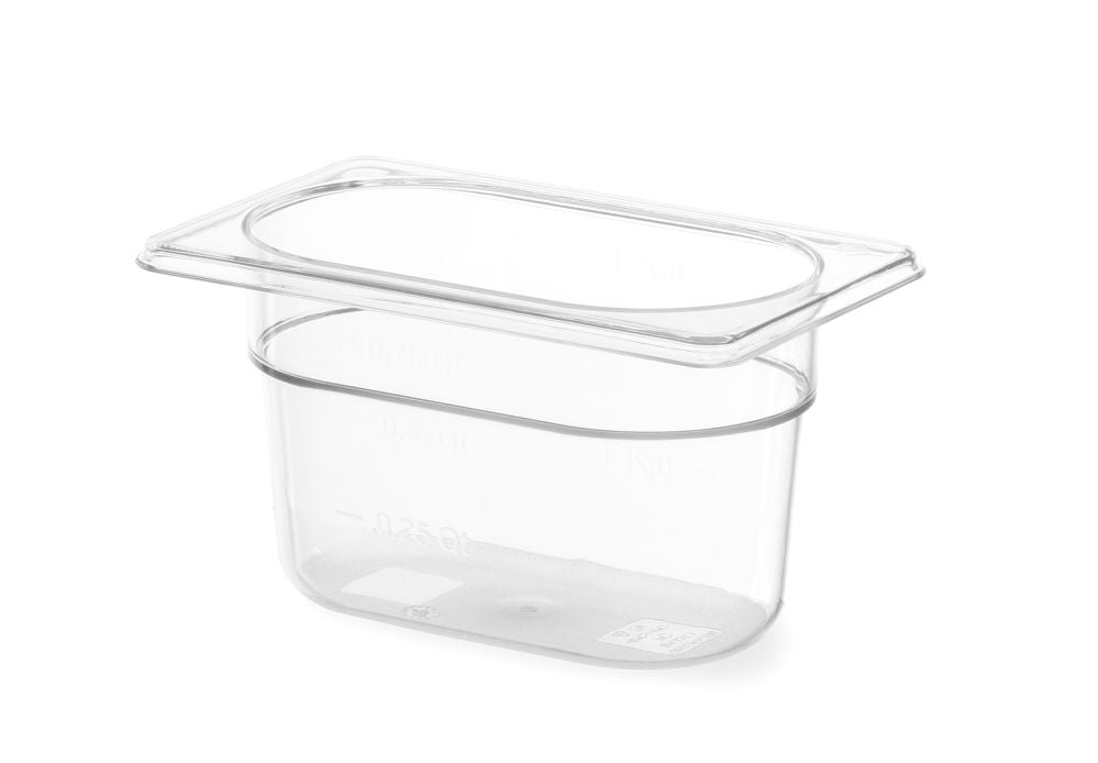 Gastronorm Behälter 1/9, HENDI, Profi Line, GN 1/9, 0,6L, Transparent, 176x108x(H)65mm