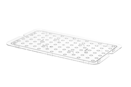 Perforiertes Abtropfgitter für GN-Behälter aus Polykarbonat, HENDI, Profi Line, GN 1/3, GN 1/3, Transparent, 266x116mm